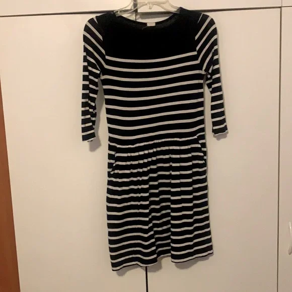 J. CREW stripe navy dress - Picture 1 of 3